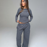 PRE-ORDER PALMER SOFT STRIPE WIDE LEG PANTS